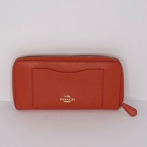 Coach Accordion Zip Wallet in Coral